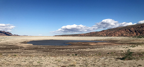Ken's Lake near the county border of Grand and San Juan, which nearly emptied in 2018.